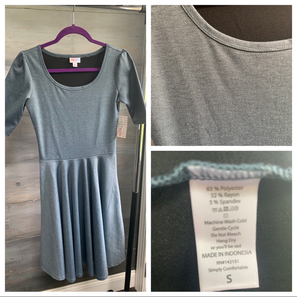 NWT LulaRoe Denim like blue Nicole dress